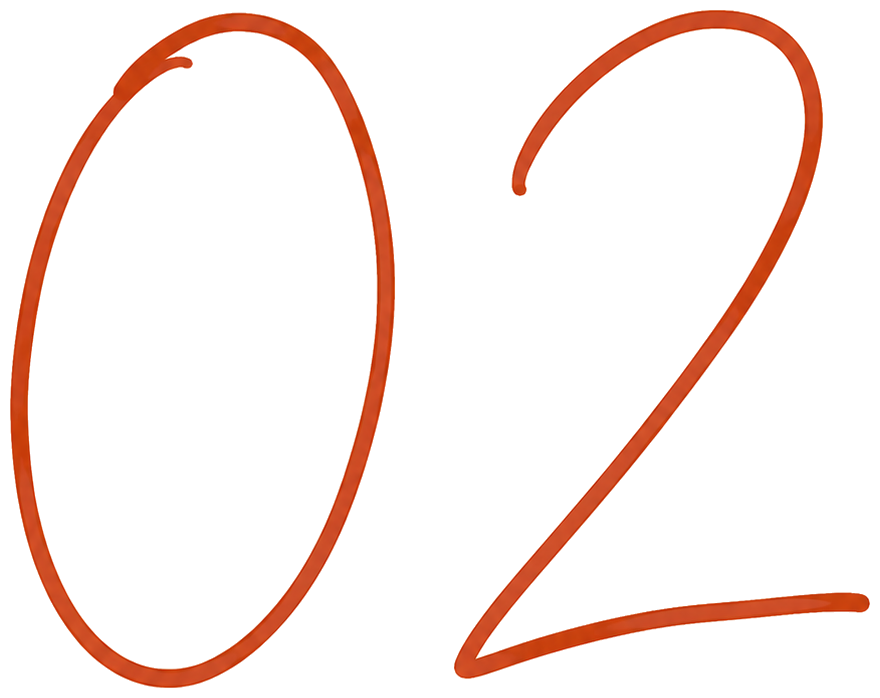 Número 02 desenhado à mão