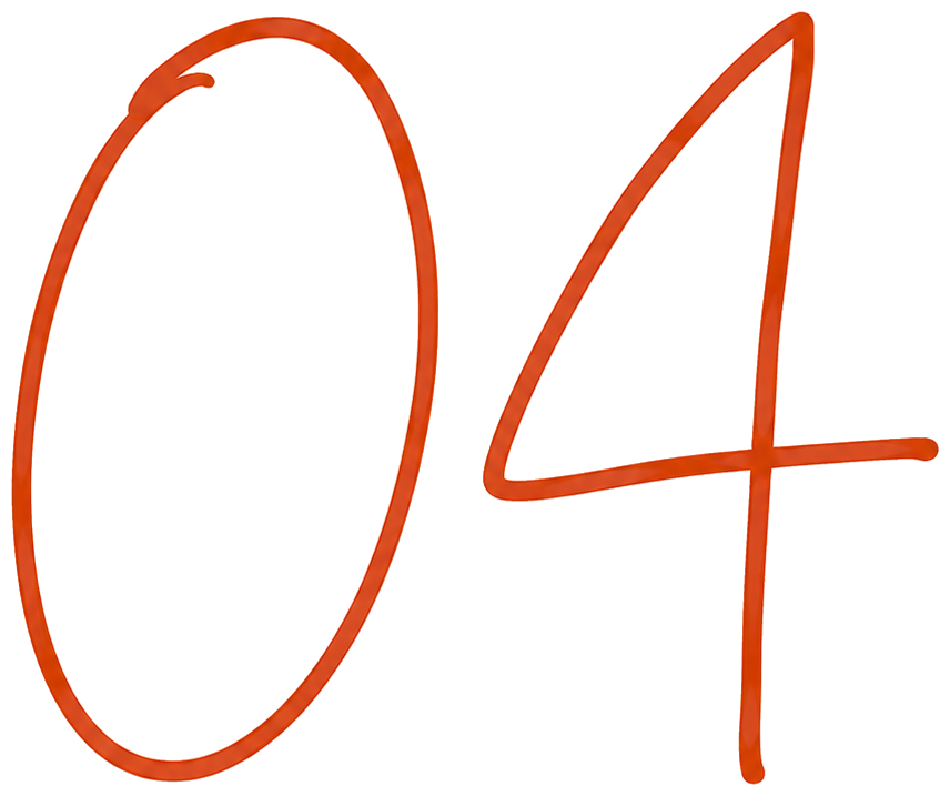 Número 04 desenhado à mão