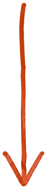 Seta desenhada à mão apontando para baixo